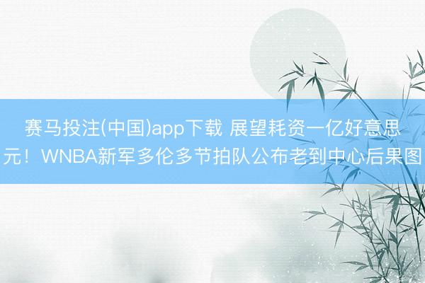 赛马投注(中国)app下载 展望耗资一亿好意思元！WNBA新军多伦多节拍队公布老到中心后果图
