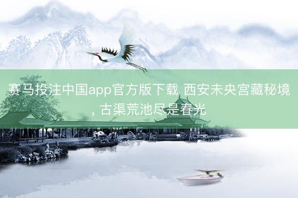 赛马投注中国app官方版下载 西安未央宫藏秘境， 古渠荒池尽是春光