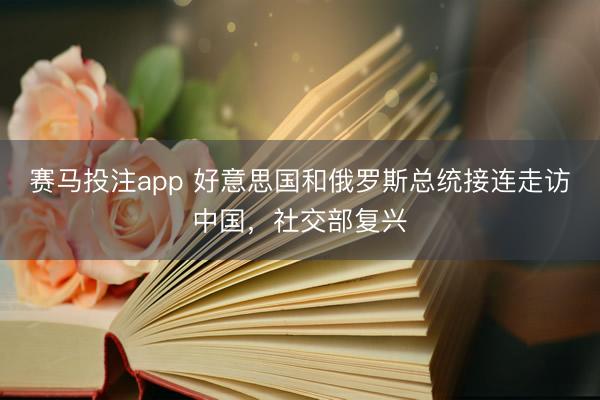 赛马投注app 好意思国和俄罗斯总统接连走访中国,社交部复兴