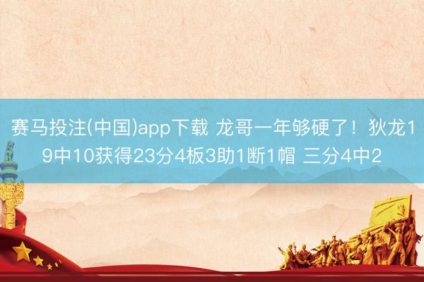 赛马投注(中国)app下载 龙哥一年够硬了!狄龙19中10获得23分4板3助1断1帽 三分4中2