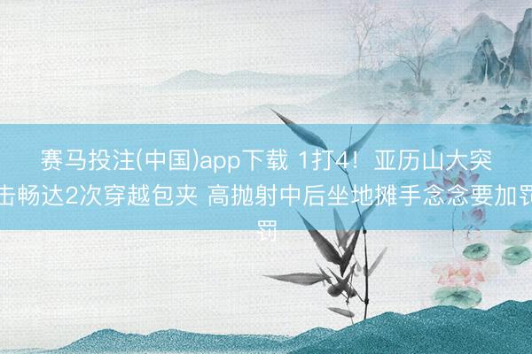 赛马投注(中国)app下载 1打4！亚历山大突击畅达2次穿越包夹 高抛射中后坐地摊手念念要加罚