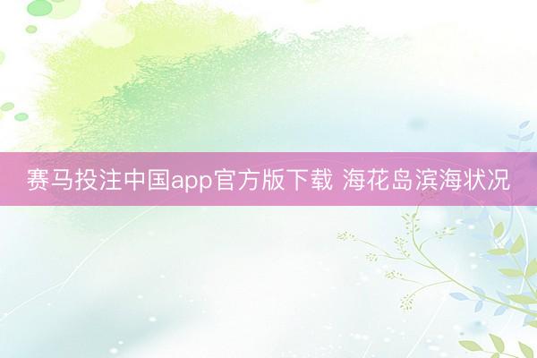 赛马投注中国app官方版下载 海花岛滨海状况