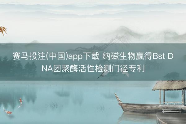 赛马投注(中国)app下载 纳磁生物赢得Bst DNA团聚酶活性检测门径专利