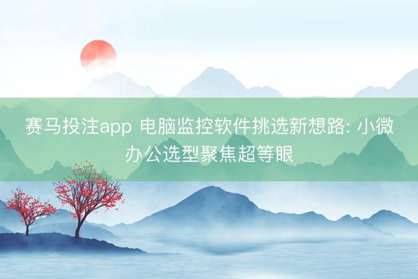 赛马投注app 电脑监控软件挑选新想路: 小微办公选型聚焦超等眼