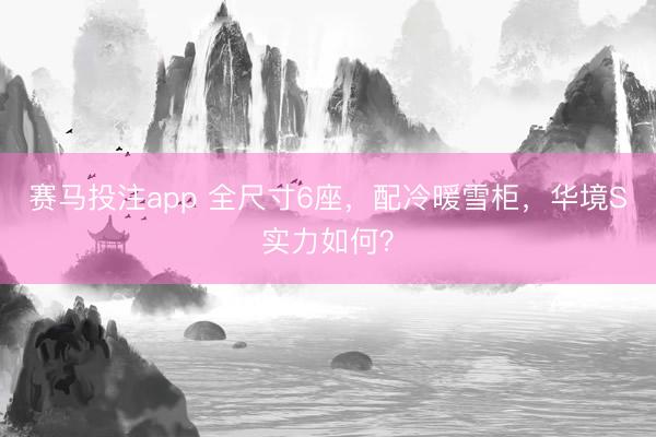 赛马投注app 全尺寸6座，配冷暖雪柜，华境S实力如何？