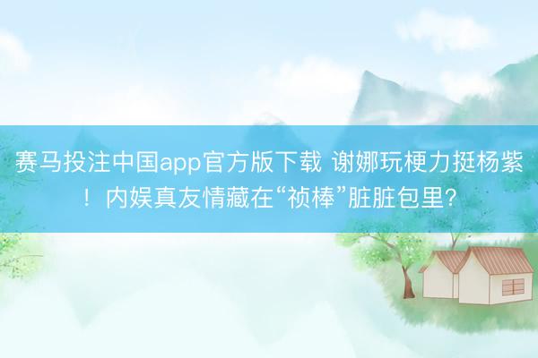 赛马投注中国app官方版下载 谢娜玩梗力挺杨紫!内娱真友情藏在“祯棒”脏脏包里?