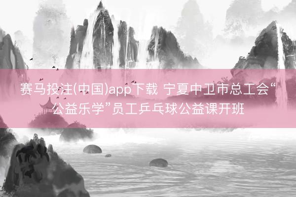 赛马投注(中国)app下载 宁夏中卫市总工会“公益乐学”员工乒乓球公益课开班